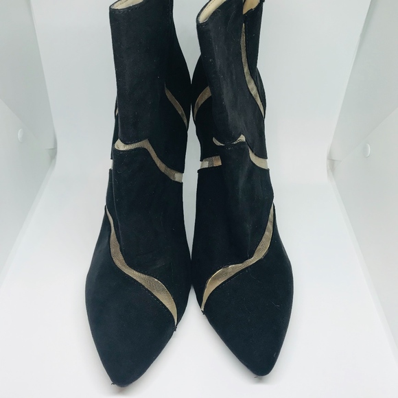 Black suede Mireille booties, size 9M - Picture 2 of 7